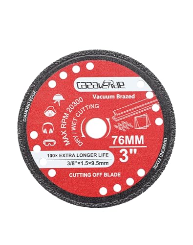 Casaverde 3" Metal Cutting Diamond Blade with 3/8" Arbor,Cut Off Wheel - size: ☉76mm(3")02-1pc
