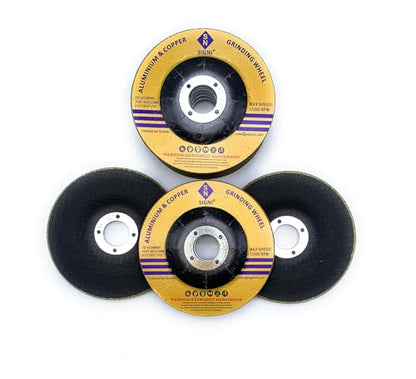 Signi Aluminum Grinding Wheel 4 1/2 for Aluminum Copper Non-Ferrous 10 Pack (Not Load While Grinding) - size: 4-1/2" x 9/32" x 7/8"