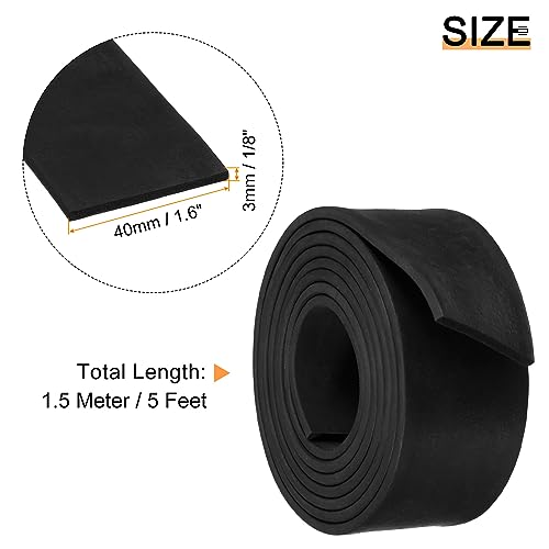 uxcell EPDM Rubber Foam Sheet Strip 1/8" T x 1.6" W x 5' L Rubber Sheet Rolls Weather Strip for DIY Gasket, Crafts, Insulation - size: 1/8" T x 1.6" W x 5' L