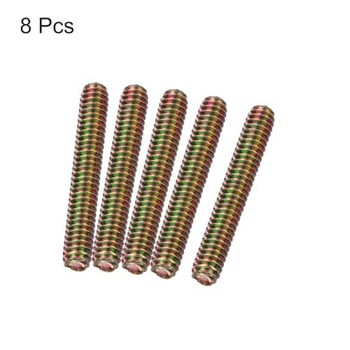 uxcell 8pcs Fully Threaded Rods 1/4x1-3/4 All Thread Studs Long Threaded Screw Carbon Steel for Furniture Garden Railing Mounting Assembly Fastening Frame Connection Colorful Zinc - size: 1/4x1-3/4"