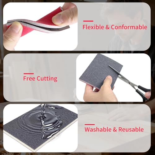 26PCS Hook & Loop Sanding Sponge, Washable and Reusable Sanding Blocks - size: 400 Grit