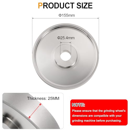 HARFINGTON Diamond Lapidary Wheel 6 Inch x 1 Inch Arbor Hole 800 Grit Grinding Wheels for Stone, Marble, Glass, Ceramics, Crystal, Carbide, Steel - size: 800 Grits