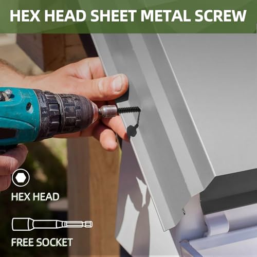 100 PCS #12 x 3/4" Sheet Metal Screws, Black Hex Washer Head Self Drilling Screw, Flanged Self Tapping Screws, 410 Stainless Steel - size: #12 x 3/4"