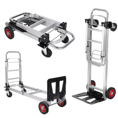 2-in-1 Convertible Hand Truck, 400 LBS Platform Dolly with 4 Wheels
