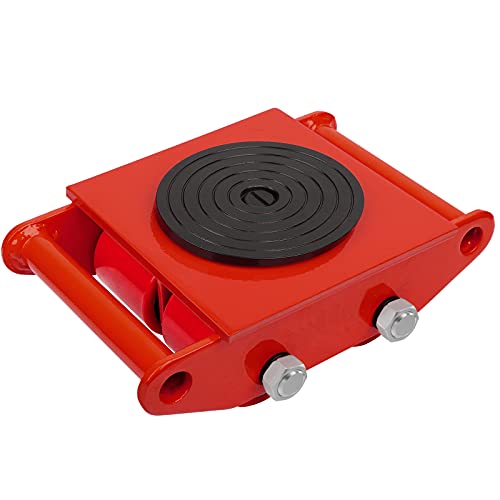 6T Machinery Skate Dolly with 360° Rotation Cap for Heavy Duty Moving - color: Red