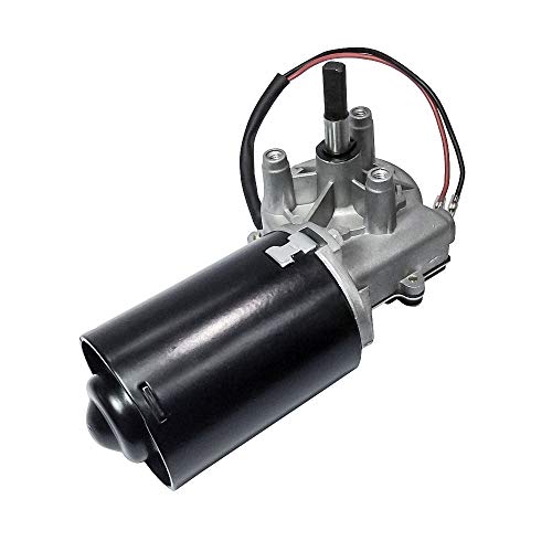 Garage Door Motor 12V DC Right Angle Reversible Electric Gear Motor 50 RPM High Torque with Double Flat Shaft - size: 12V, style: Left-Double Flat Shaft