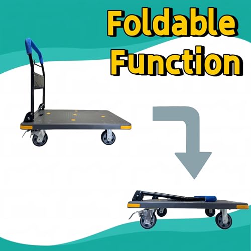 Heavy Duty Flatbed Cart with Swivel Wheels with Brakes,36" Lx24 W - color: Gray, size: Large