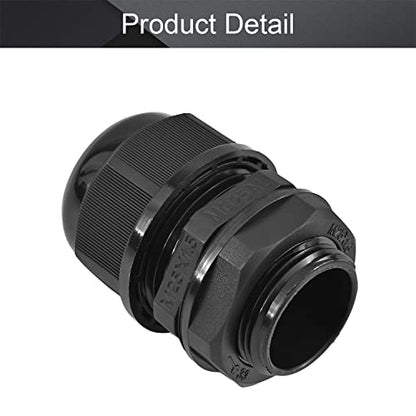 Fielect M32 Cable Gland 2 Holes Waterproof Nylon Joint Adjustable Locknut for 5-10mm Dia Wire 1Pcs - color: 2 15mm 32mm
