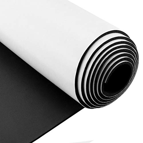 Storystore Sponge Neoprene Foam Sheet with Adhesive 1/16''T x 12''W x 59''L - color: Black (With Adhesive), size: 12 in x 59 in x 1/16 in