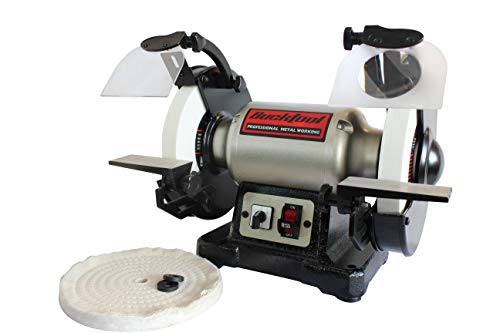 BUCKTOOL 8" 1/2HP Dual Speed Bench Grinder Buffer Combo with Cast Iron Base - size: 8" Dual Speed