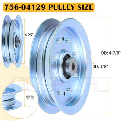 2PK 756-04129B Idler Pulley 4.25 for Cub Cadet 50" RZT 50 Tractors - color: L05 2x756-04129B White