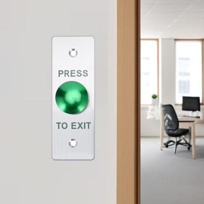 Push to Exit Button，12V DC Push to Exit Switch with LED Light, IP67 Waterproof,NC/NO/COM Outputs, Surface Mount Request-to-Exit Device for Access Control Systems (115X40-C) - color: 115X40-C