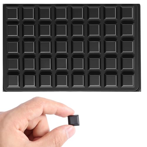 40 PCS Black Rubber Bumpers Self Adhesive, 0.5" Rubbers Pads Cabinet Door Bumpers Large Self Stick on Rubber Feet for Electronics, Speakers, Furnitures, Appliances, Audio Equipment, Laptop - Square