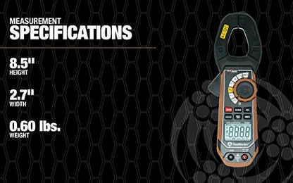 Southwire Clamp Meter - True RMS Accuracy for Precise AC/DC Measurement - Built-In Voltage Tester - Third-Hand Probe Holder - CAT III 600V Safety Rated