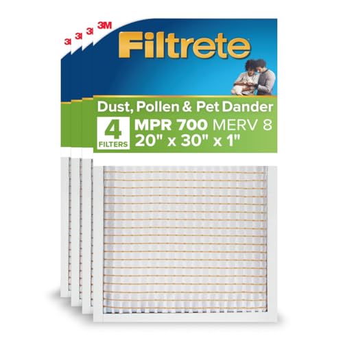 Filtrete 20x30x1 Air Filter, MERV 8, MPR 700, 4 HVAC Filters - size: 20x30x1