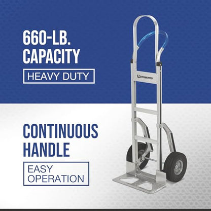 Strongway Aluminum Hand Truck/Stair Skid, 660-Lb., 10in. Poly Wheels