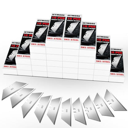 JETMORE 300 Pack Box Cutter Blades, Utility Knife Blades, SK5 Razor Blades - size: 300 Pack
