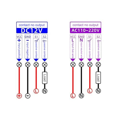 2PCS Programmable Time Controller Timer Delay Relay Module 20A 1500W Switch Type Passive Output Timer Switch LED Digital Display (AC110~220V Upgraded Version)