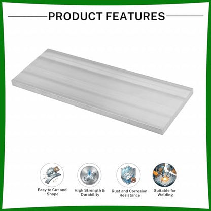 6061 Aluminum Flat Bar, 0.3" Thickness X 3" Width X 8" Length Aluminum Flat Plate, Solid Aluminum Bar for Crafting, Industrial Building - size: 0.3" X 3" X 8"
