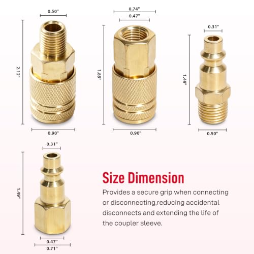 24Pcs 1/4” NPT Air Hose Fittings Coulper & Plug Air Compressor Kit