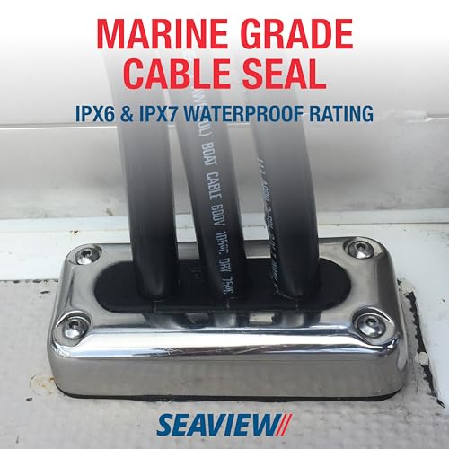 Multi-Cable Rectangle Cable Gland | Marine Grade Waterproof Cable Seal - color: Polished Stainless Steel