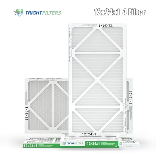 TRIGHTFILTERS 12x24x1 Air Filter 4 Pack, MERV 8 Pleated Dust Defense Air Filters Replacement Air Conditioner HVAC AC Furnace Filter, Durable and Lightweight - size: 12x24x1
