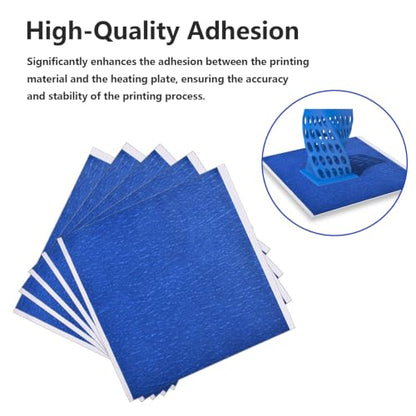 3D Printer Hot Bed Type, 5Pcs 3D Printer Sticker Tape, Strong Adhesion Masking Tape for Engraving, Blue 3D Printer Masking Paper for Printers Hot Bed Plate, 210x200 mm