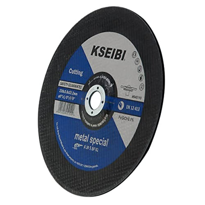 KSEIBI 645110 Grinding Wheels 10-Pack, Aluminum Oxide Discs for Metal & Stainless Steel, 9" x 1/8" x 7/8", Aggressive Grinding for Angle Grinders, Depressed Center Design - size: 9" x 1/8"