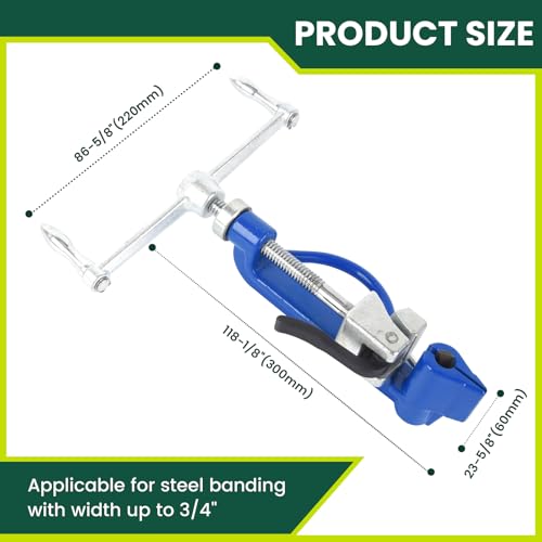 Steel Banding Tool Strapping Tensioner - Tensioner & Crimper & Cutter, Stainless Steel Banding Spiral Tensioner for 3/4" Stainless Banding, Multi-Functional Strapping Tools for Heavy Duty Package