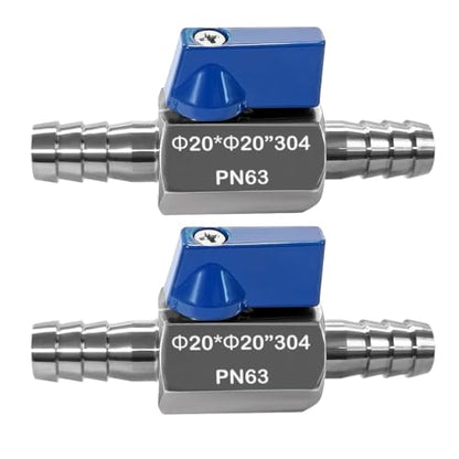 Beduan 2PCS 3/4" Barb Ball Valve 304 Stainless Steel Mini Shut Off Valve - size: 3/4" Hose Barb
