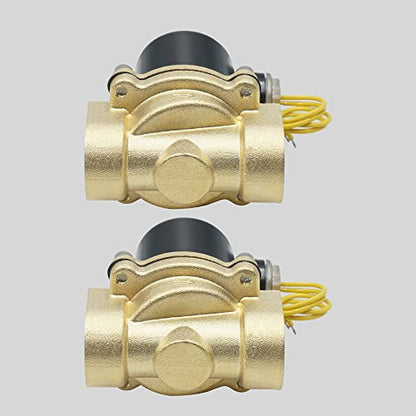 2Pcs 1" 110V Brass Electric Solenoid Valve 1 Inch Normally Closed NPT Valve