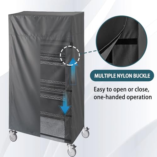 Waterproof Shelving Cover, Fits 36"x24"x72" Storage Rack - color: Black, size: 36"W x 24"D x 72"H
