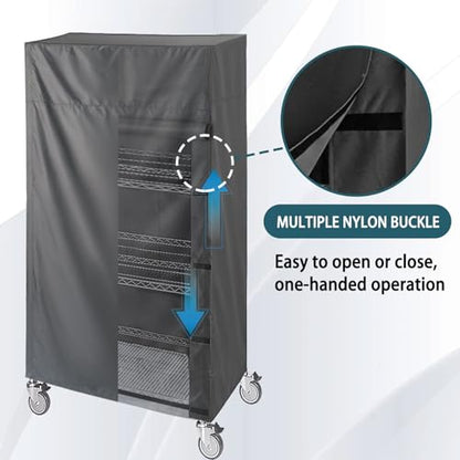 Waterproof Shelving Cover, Fits 36"x24"x72" Storage Rack - color: Black, size: 36"W x 24"D x 72"H