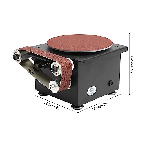 3 in 1 Mini Belt Disc Sander, 100W Electric Bench Sander with 7-Speed (4250-8500 RPM), Forward/Reverse Switch, 10 Abrasive Belts & 5.9in Sanding Disc, for Wood Metal Grinding