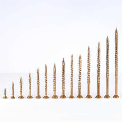 Deck Screws #6 x 1 Inch, 300 PCS Wood Screws Torx Drive Head for Outdoor Decking Wood Fence, Exterior Epoxy Coated Brown Finish with T15 Star Bit - size: #6x1"