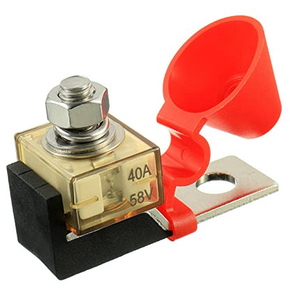 40 AMP MRBF Terminal Block Fuse Holder Single Stud 5/16" (M8) Compact Rated Battery Fuse 40A - size: 40A