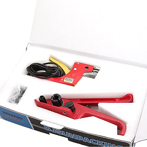 Poly Strapping Tensioner & Hot Meltting Strapping Sealer for Ploypropylene Strap 1/2 to 5/8" Buckle-Free Electrical Strapping Tools - color: red tensioner + electrical sealer tools