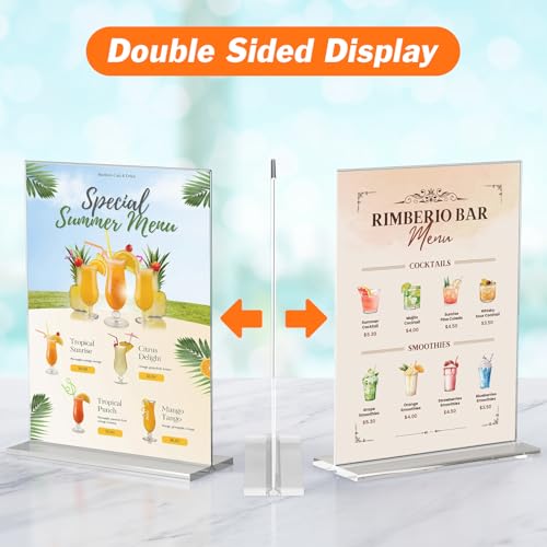 6 Pack Acrylic Sign Holder 8.5 x 11 Inches, Vertical Flyer Display Stand