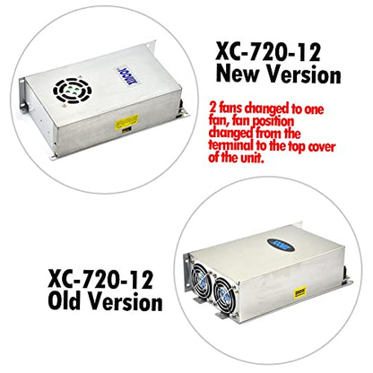 XINCOL AC to DC Converter AC110V/220V to DC12V 60A 720W Switched Mode Switching Power Supply (SMPS) Transformer Driver Adapter for LED Strip Light with Big Built-in Fan