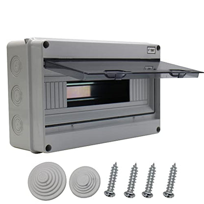 IP65 ABS Waterproof Circuit Breaker Distribution Box Din Rail, 15 Way - size: 15WAY-310mmx 200mmx110mm