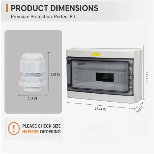18-Way IP66 Waterproof Din Rail Breaker Box - size: HA-18