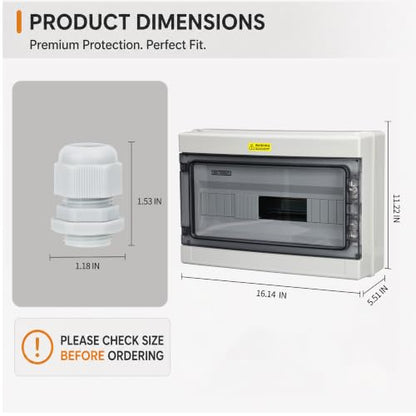 18-Way IP66 Waterproof Din Rail Breaker Box - size: HA-18