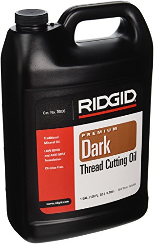 RIDGID 70835 Thread Cutting Oil, 1 Gallon of Nu-Clear Pipe Threading Oil & 70830 Dark Thread Cutting Oil, 1-Gal. Low-Odor Anti-Mist Formulation Dark Pipe Threading Oil