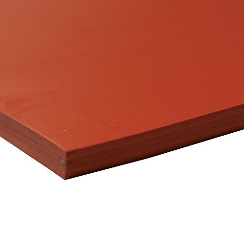 Small Parts 36-006O-250-036-006 Silicone Sheet, 60A Durometer, Smooth Finish, No Backing, 0.25" Thickness, 36" Width, 6" Length, Orange