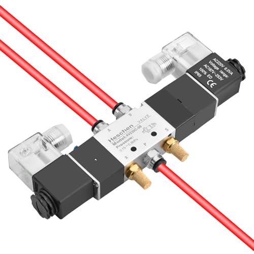 Heschen Electrical Pneumatic Solenoid Valve 4V230-08C 220VAC PT1/4 5 Way 3 Position CE