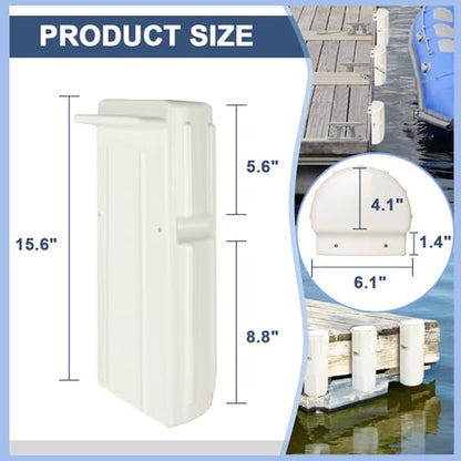 2 or 1 Pack Boat Dock Bumpers, Dock Fenders for Dock Edge Protection, Anti-Crack Marine Dock Bumpers with Stainless Steel Mounting Hardware, Protect Boats and Dock