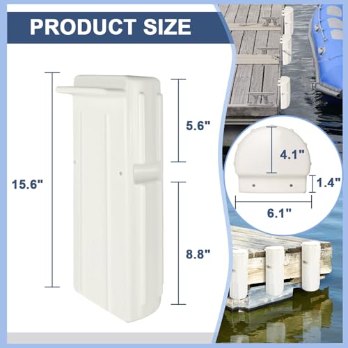 2 or 1 Pack Boat Dock Bumpers, Dock Fenders for Dock Edge Protection, Anti-Crack Marine Dock Bumpers with Stainless Steel Mounting Hardware, Protect Boats and Dock