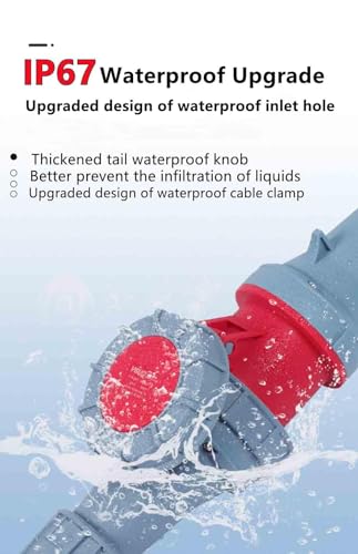 IEC60309 Waterproof CEE Industrial Activity Male Plug 4Pin 125A(UI Standard 100A) 380-415V 3P+E Flame Retardant IP67 - style: Activity Plug(M)