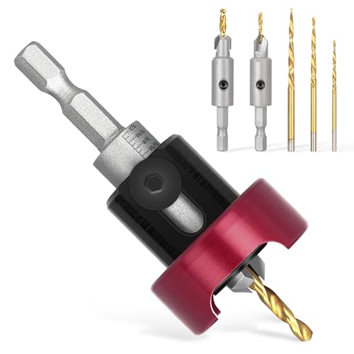 KEENTECH 6-PC Carbide Tipped Countersink Drill Bit Set 3/32" &1/8" &5/32"