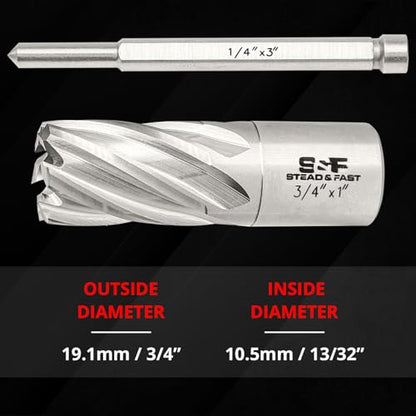 S&F STEAD & FAST Annular Cutter Set 2 Pcs, 3/4" x 1" DOC, Mag Drill Bits - style: 2P-3_4x1